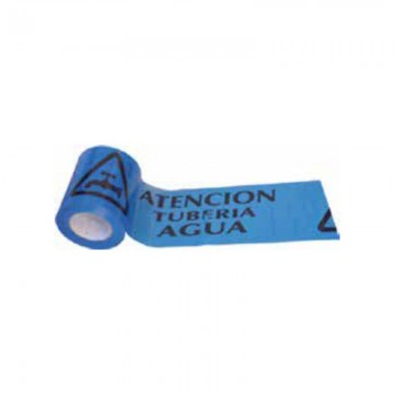 Rollo cinta señalizacion azul tuberia agua 15 cms.x200 metros modelo  1573