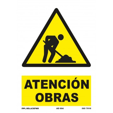 Señal: Atención obras