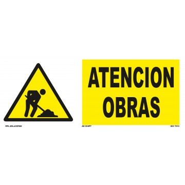 Señal: Atención obras