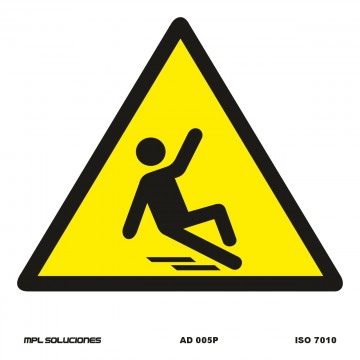 Señal: ¡Peligro! Suelo resbaladizo