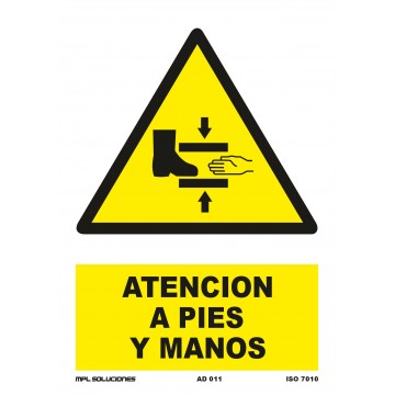Señal: Atención a pies y manos