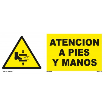 Señal: Atención a pies y manos