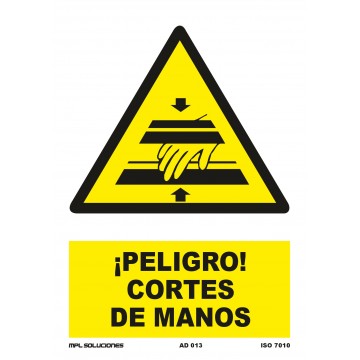 Señal: ¡Peligro! Cortes de manos