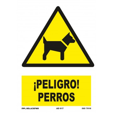 Señal: ¡Peligro! Perro peligroso