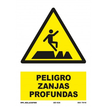 Señal: Peligro zanjas profundas