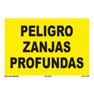 Señal: Peligro zanjas profundas