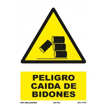 Señal: Peligro Caída de bidones