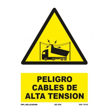 Señal: Peligro cables de alta tensión