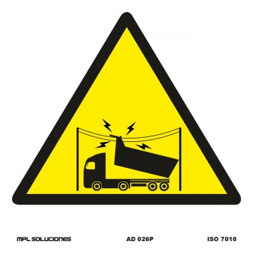 Señal: Peligro cables de alta tensión