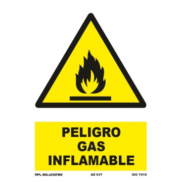 Señal: Peligro gas inflamable