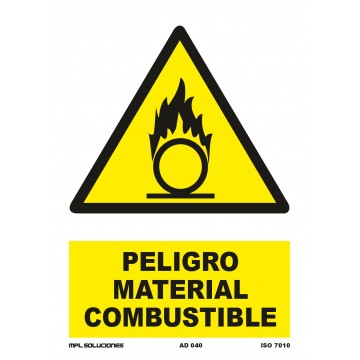 Señal: Peligro material combustible