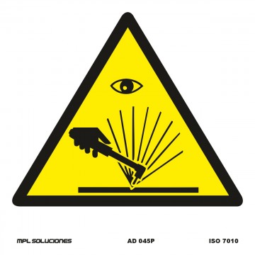 Señal: Radiaciones ultravioletas en soldadura