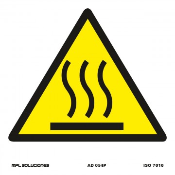 Señal: ¡Peligro! Contacto térmico