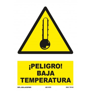 Señal: ¡Peligro! Baja temperatura