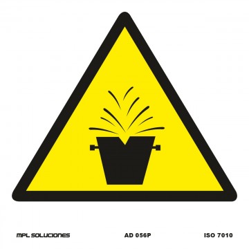 Señal: ¡Atención! Riesgo de salpicaduras