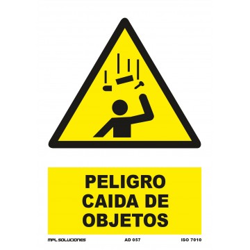 Señal: ¡Atención! Peligro caída de objetos