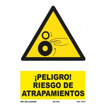 Señal: ¡Peligro! Riesgo de atrapamientos