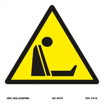 Señal: ¡Peligro! Espacio confinado, riesgo de asfixia