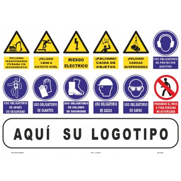 Cartel De Obra Horizontal (Aquí Su Logotipo)