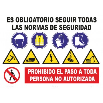 Cartel De Obra Obligatorio Seguir Las Normas