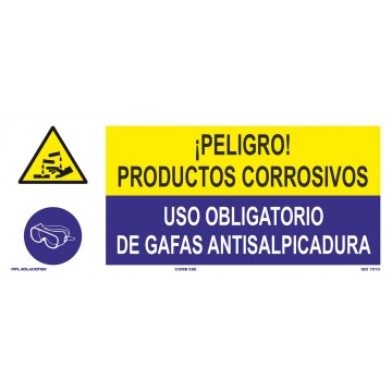Señal: Productos Corrosivos - Gafas Entisalpicadura