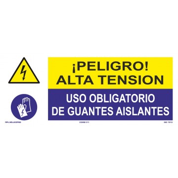 Señal: Alta Tensión - Uso De Guantes Aislantes