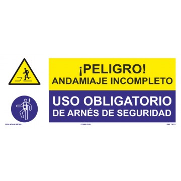 Señal: Andamiaje Incompleto - Uso De Arnés De Seguridad