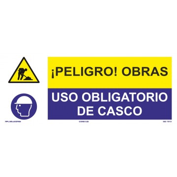 Señal: Obras - Uso de casco