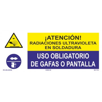 Señal: Radiaciones Ultravioleta - Uso De Gafas O Pantalla