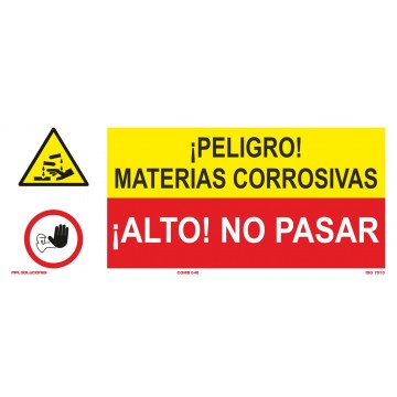 Señal: Materias Corrosivas - No Pasar