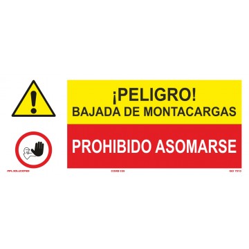 SEÑAL: Bajada de montacargas - Prohibido Asomarse