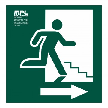 Señal: Escalera de emergencia derecha
