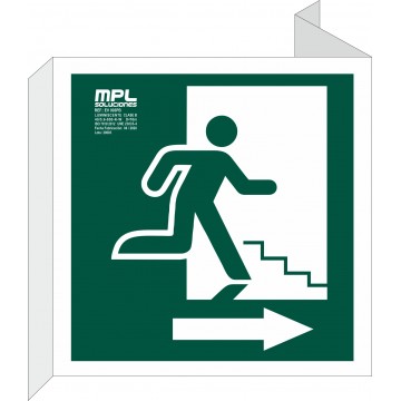 Banderola Cuadrada: Salida de emergencia derecha