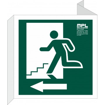 Banderola Cuadrada: Salida de emergencia izquierda