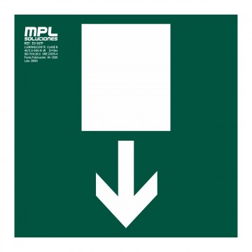 Señal: Salida de emergencia abajo