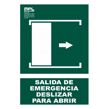 Señal: Salida de emergencia deslizar derecha