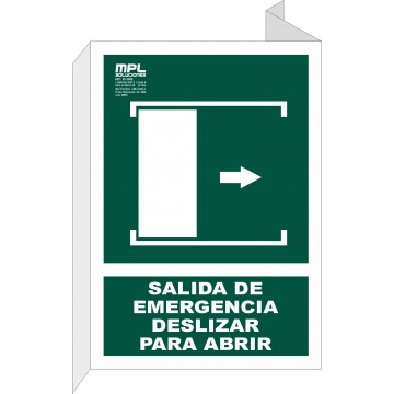 Banderola: Salida de emergencia deslizar derecha