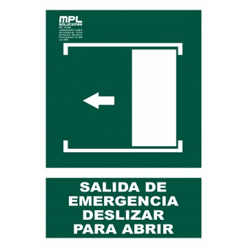 Señal: Salida de emergencia deslizar izquierda