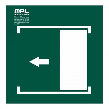 Señal: Salida de emergencia deslizar izquierda