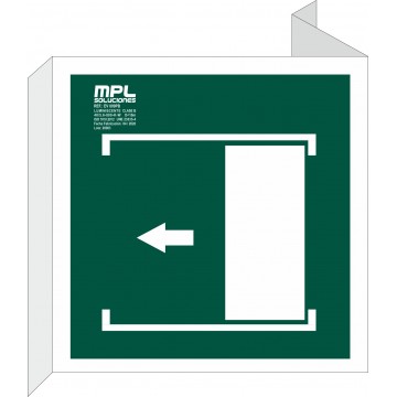 Banderola Cuadrada: Salida de emergencia deslizar izquierda
