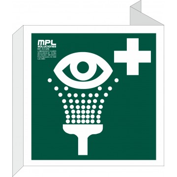 Banderola Cuadrada: Lavaojos de emergencia