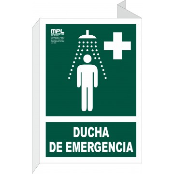 Banderola: Ducha de emergencia