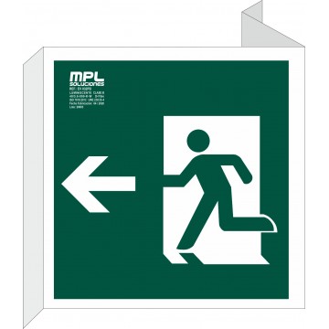 Banderola Cuadrada: Salida de emergencia izquierda