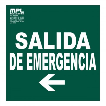 Señal: Salida de emergencia izquierda