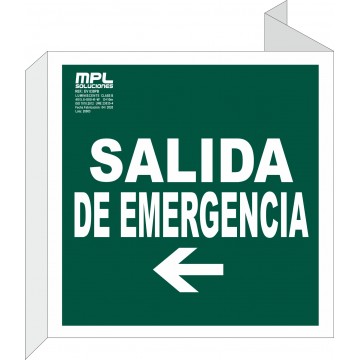 Banderola Cuadrada: Salida de emergencia izquierda