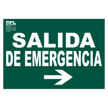 Señal: Salida de emergencia derecha