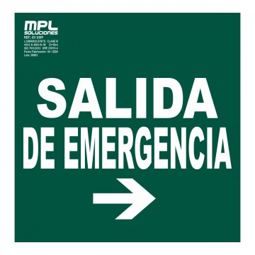 Señal: Salida de emergencia derecha