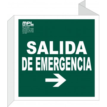 Banderola Cuadrada: Salida de emergencia derecha