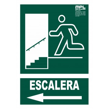 Señal: Salida Escalera Izquierda Bajada