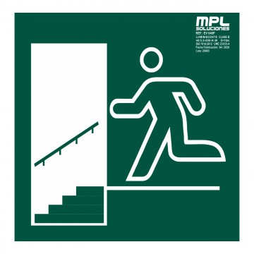 Señal: Salida Puerta Bajada Escalera Izquierda